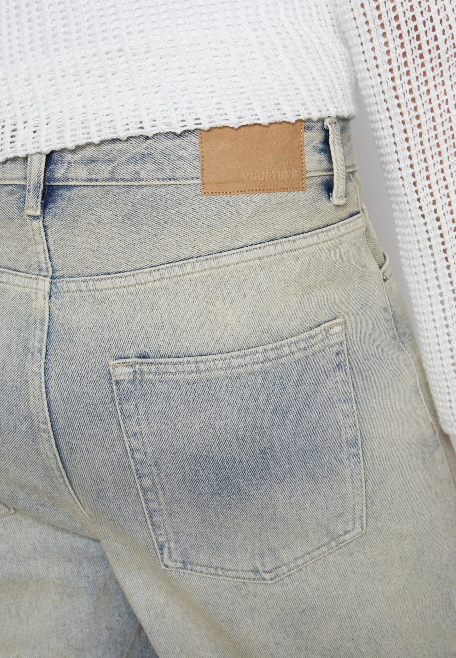 YOURTURN Unisex - Relaxed Fit Jeans - Light Blue Denim 7 YOURTURN Unisex - Relaxed Fit Jeans - Light Blue Denim - Afbeelding 7