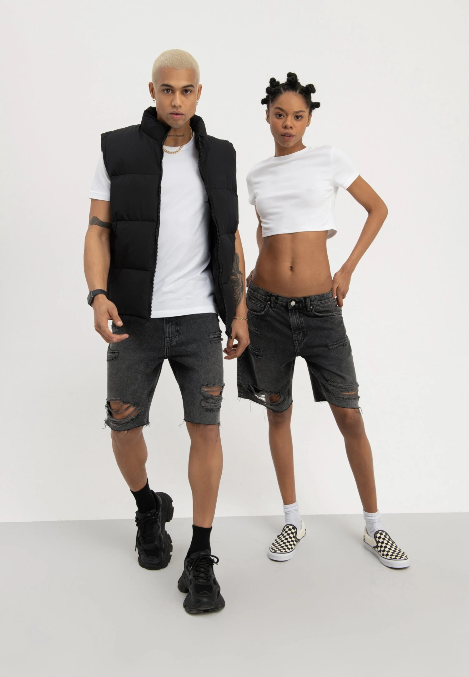 YOURTURN Unisex - Jeansshort - Black 2 YOURTURN Unisex - Jeansshort - Black - Afbeelding 2