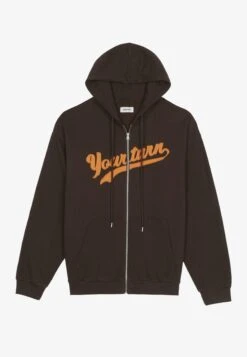 YOURTURN Unisex - Sweater Met Rits - Dark Brown -YOURTURN Winkel 6e5f76143b454b25b9b8585859542105