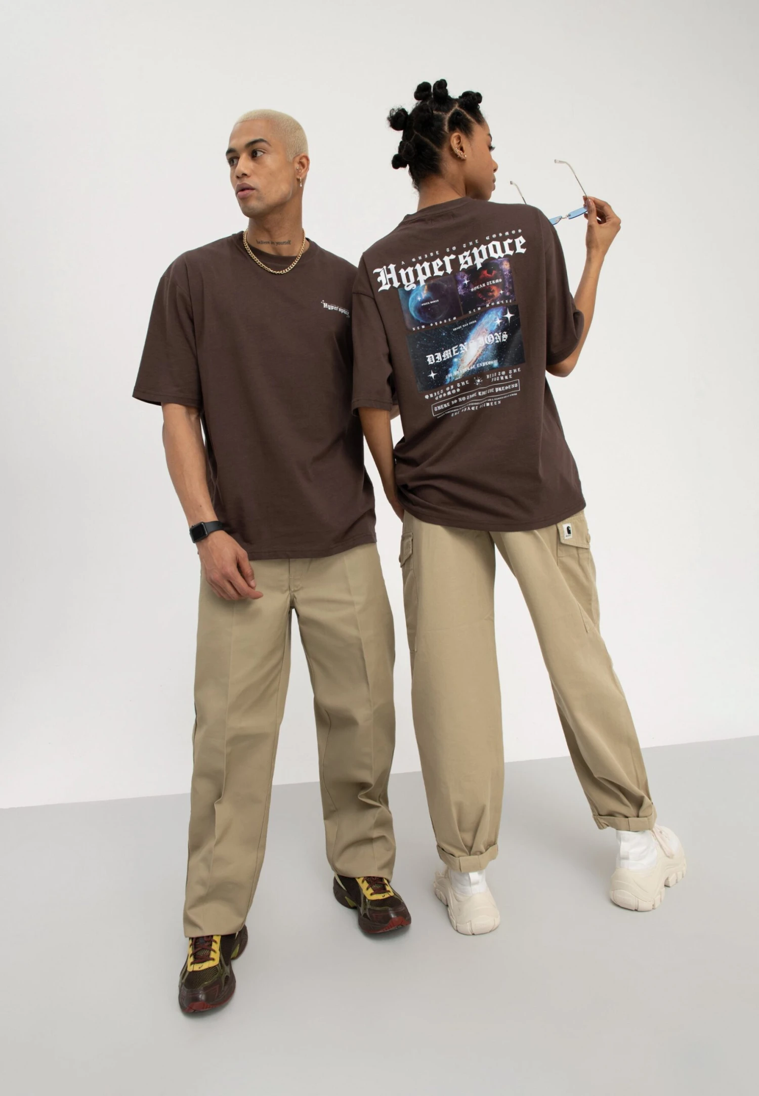 YOURTURN Unisex - T-Shirt Print - Brown 2 YOURTURN Unisex - T-Shirt Print - Brown - Afbeelding 2