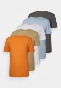 YOURTURN Unisex 5 Pack - T-Shirt Basic - White/Apricot/Light Blue -YOURTURN Winkel ac01883394f243b19aa4c83fb52974fc