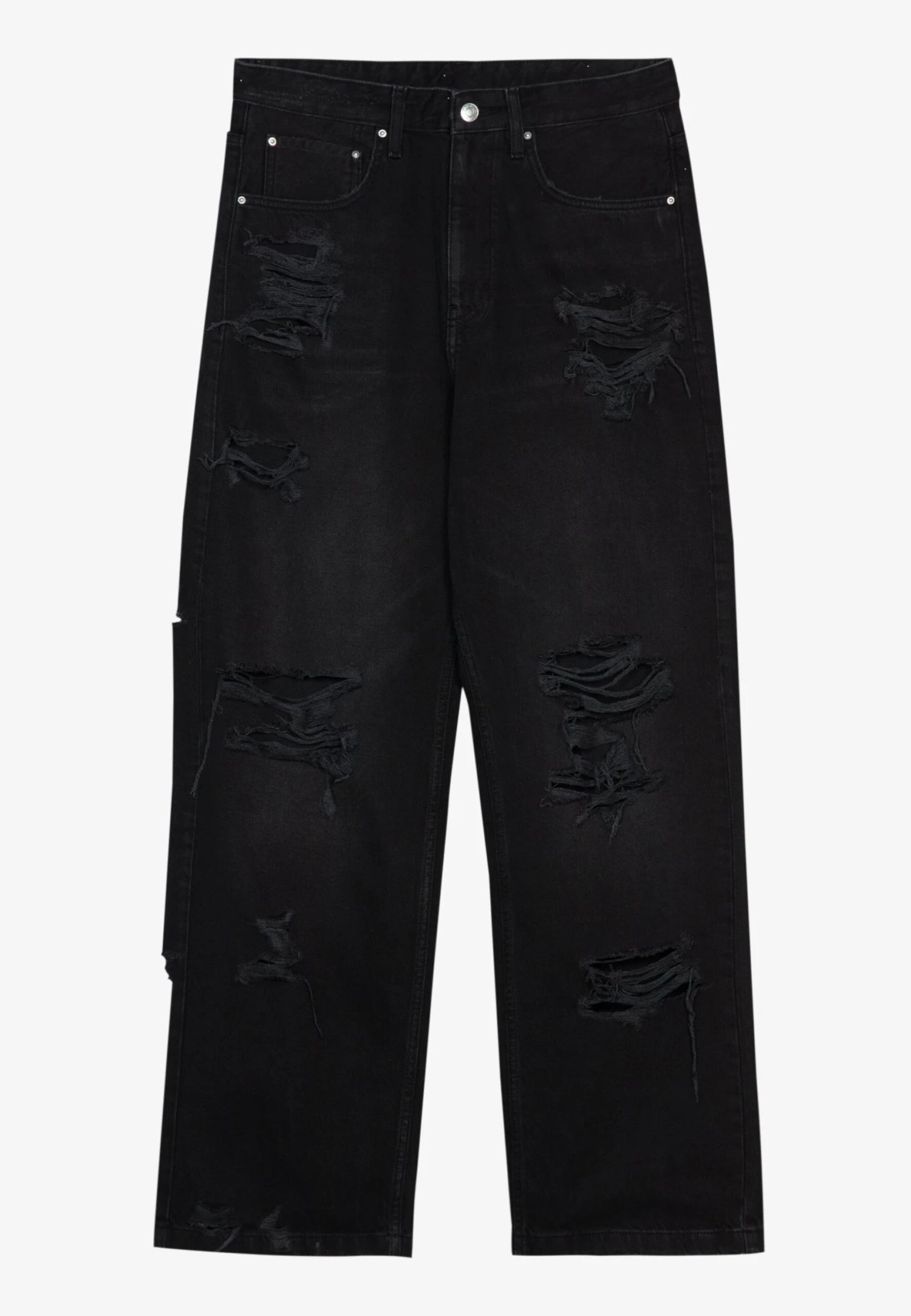 YOURTURN Unisex - Relaxed Fit Jeans - Black Denim 6 YOURTURN Unisex - Relaxed Fit Jeans - Black Denim - Afbeelding 6