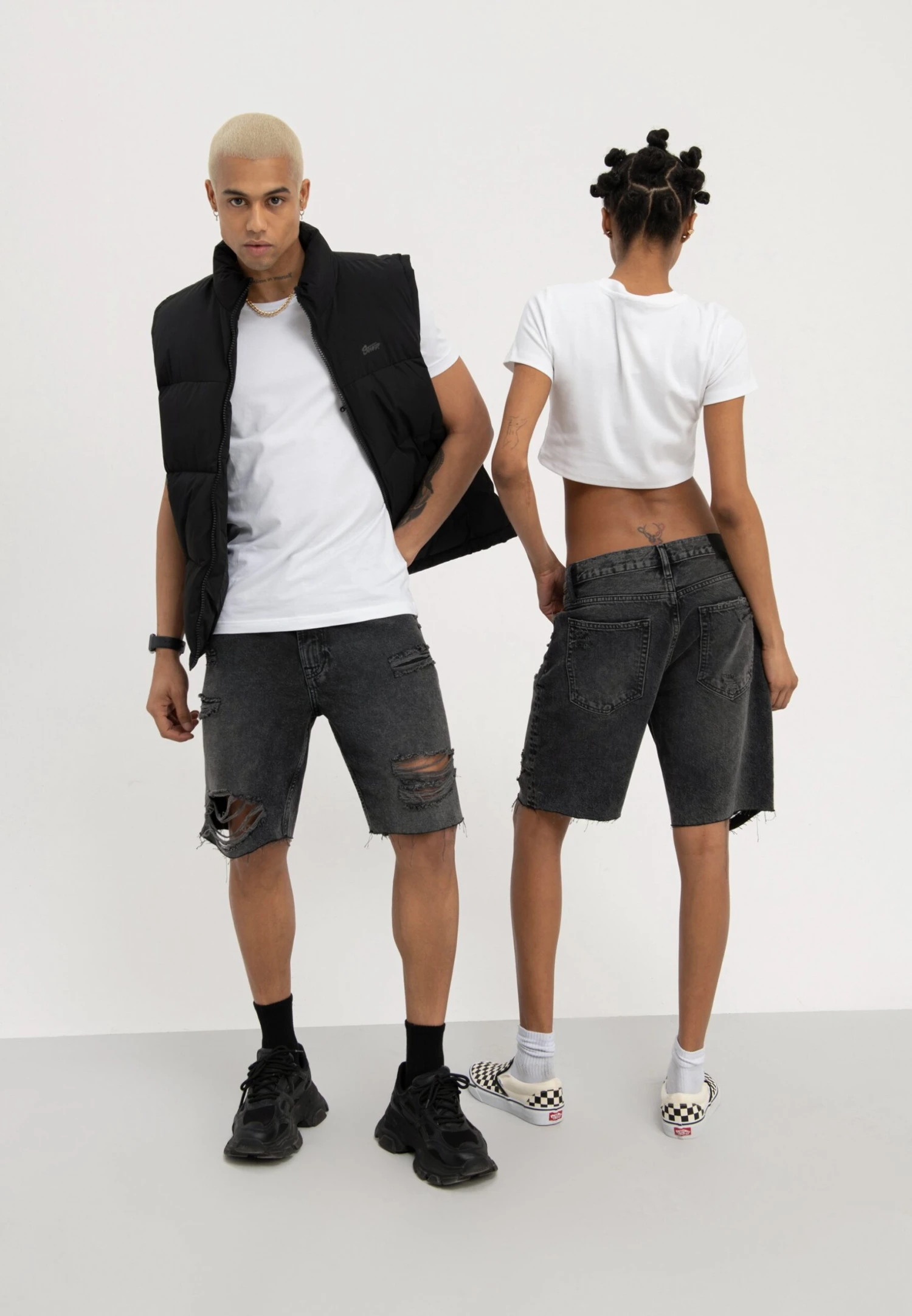 YOURTURN Unisex - Jeansshort - Black 3 YOURTURN Unisex - Jeansshort - Black - Afbeelding 3