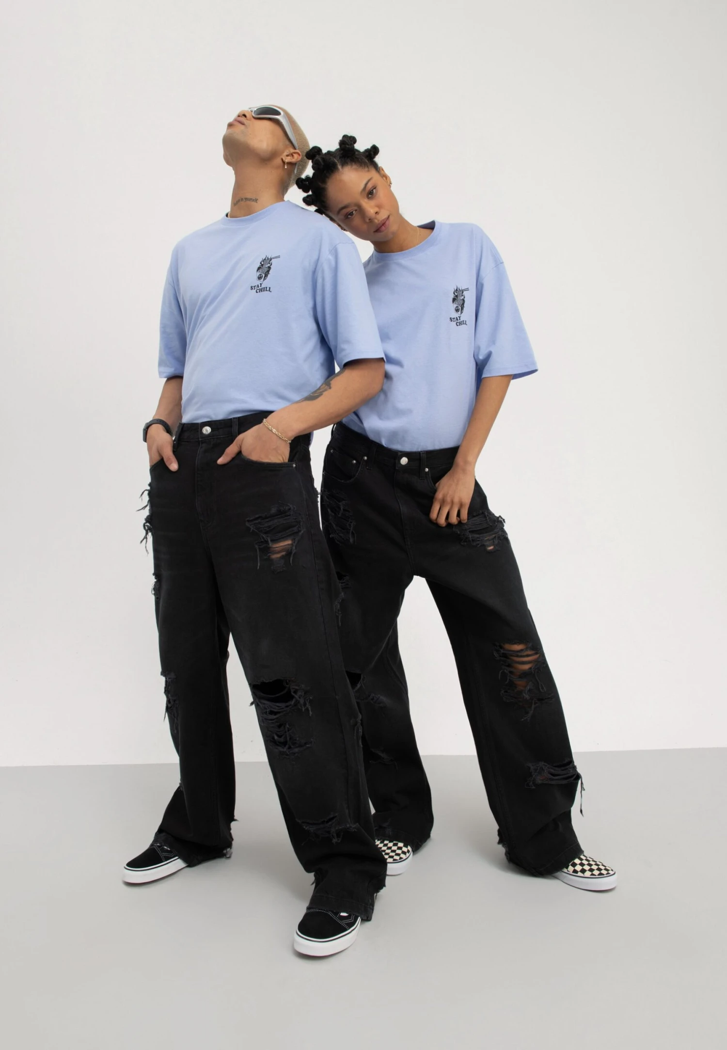 YOURTURN Unisex - Relaxed Fit Jeans - Black Denim 4 YOURTURN Unisex - Relaxed Fit Jeans - Black Denim - Afbeelding 4