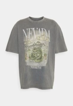 YOURTURN Nevada Wash Graphic Tee Washed - T-Shirt Print - Charcoal -YOURTURN Winkel e59d9e6423b9457a9c28d61bafaf9fe9