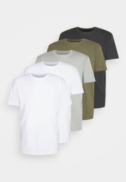 YOURTURN Unisex 5 Pack - T-Shirt Basic - White/Olive /Black -YOURTURN Winkel fd0cb44c209a4deebcd571033de05bdb